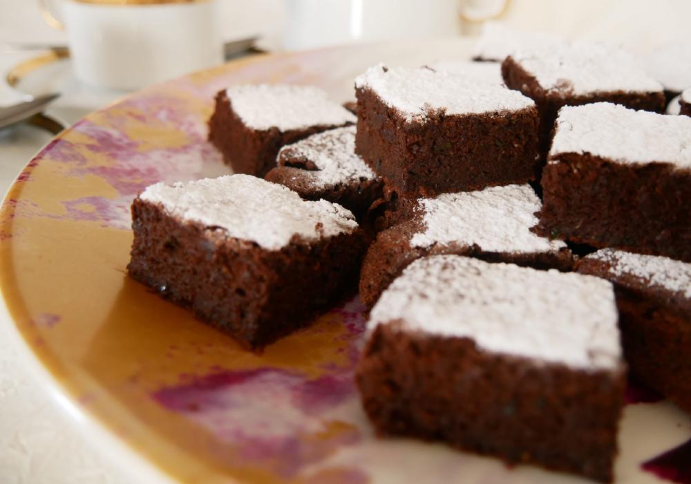 Brownie de chocolate e courgette
