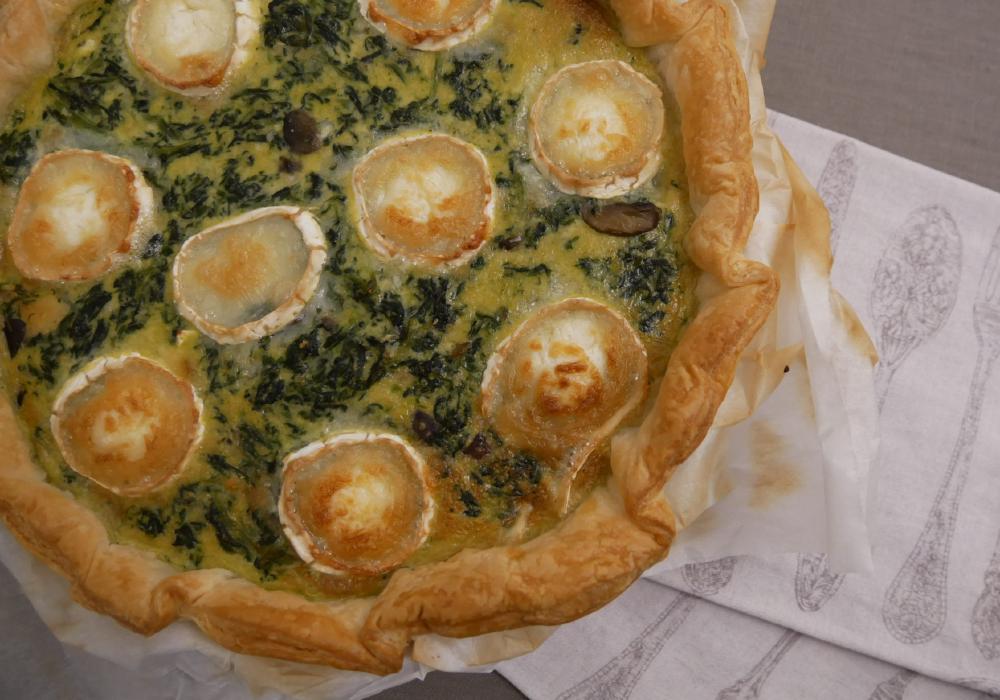 Tarte de espinafres e queijo chévre